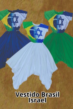 Vestido Busto estampado Brasil Israel