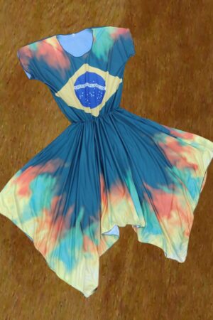 Vestido Estampa total - Brasil em Chamas