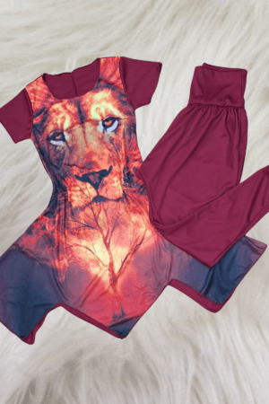 Conjunto Marsala Helanca-  Leão Sarça Ardente