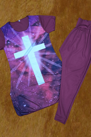 Conjunto universo vinho cruz branca
