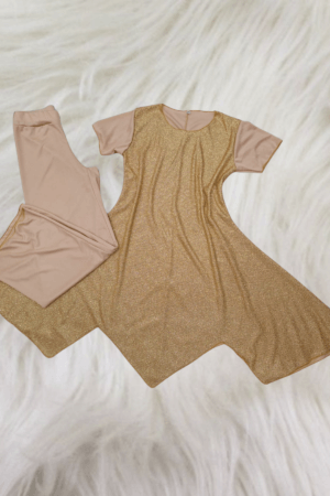 Conjunto lurex bata 3 pontas e calça