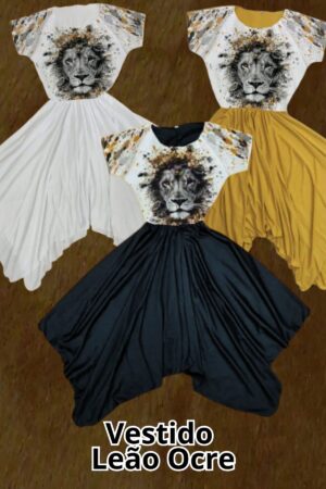 Vestido Busto estampado - Leão Ocre