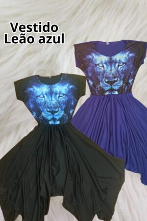 Vestido Busto estampado - Leão Azul