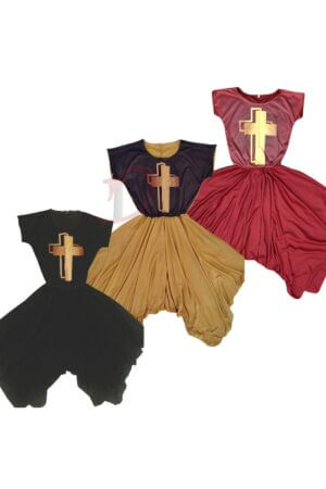 Vestido cruz dourada -varias cores