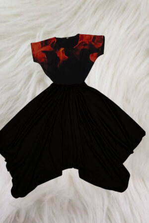 Vestido Busto estampado - Chamas