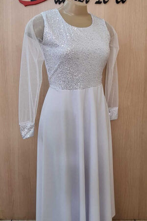 vestido longo Paete Manga  Glitter