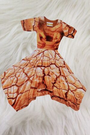 Vestido Vaso de barro - estampa total com manga