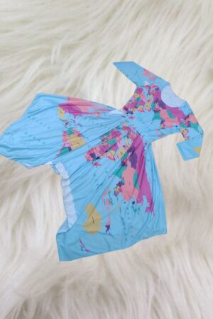 Vestido Nações - estampa total - com manga
