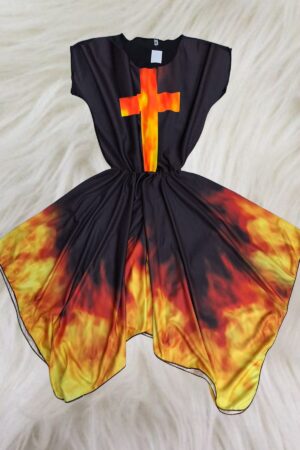 Vestido estampa total - Cruz de fogo