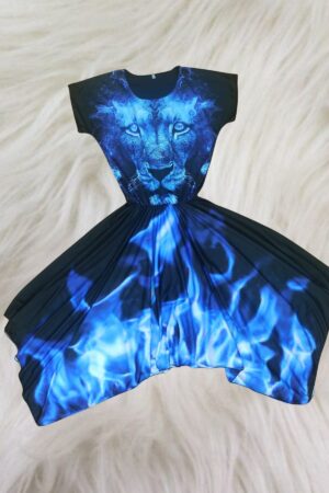 Vestido Estampa total - Leão Blue