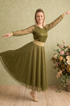 Vestido Tule glitter total longo